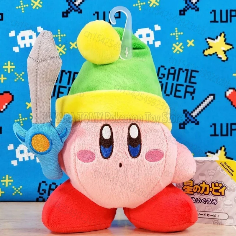 

Anime Star Kirby Plush Dolls 18CM Hold A Sword Kirbys Stuffed Peluche Plush High Quality Toy for Girls Children Christmas Gift