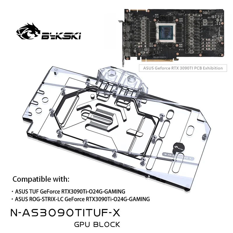 

Bykski GPU Water Block Use for ASUS TUF/ROG STRIX LC RTX3090TI O24G GAMING Video Card/Full Cover Copper Radiator N-AS3090TITUF-X