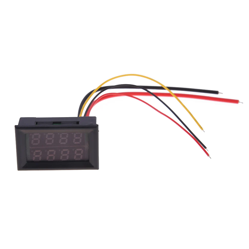 디지털 전압계 전류계 0.28 인치 4 자리 전류 전압계 2 와이어 DC 0-100V LED 전압 전류계 DC 0-100V 0-10A, 디지털 전압계 전류계 전류계