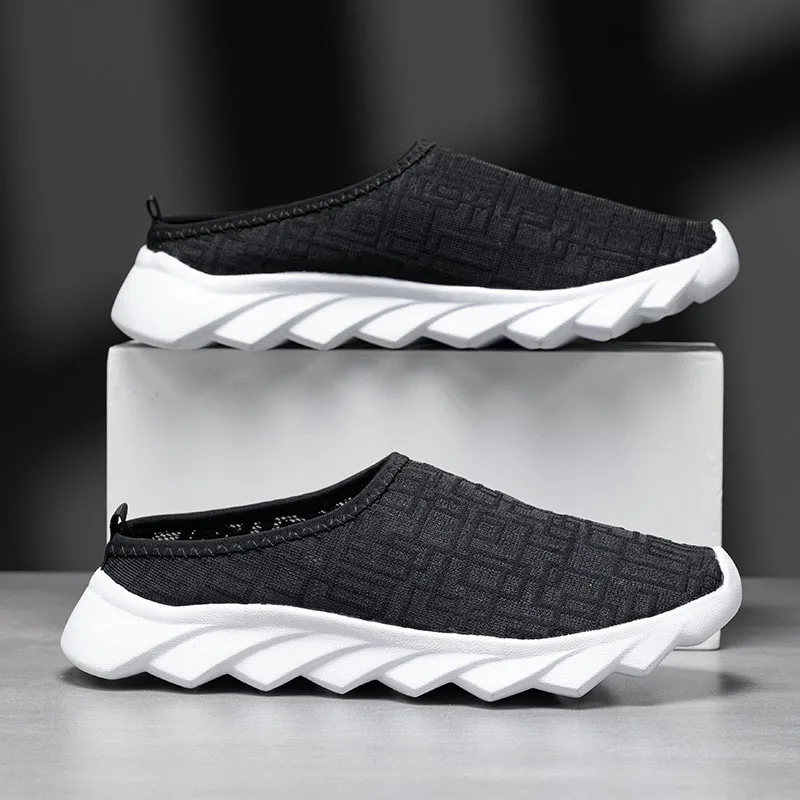 Women's Casual Shoes Slip-on Half Slippers Couple Breathable Mesh Lightweight Sports Shoes Casual Ladies Footwear Sneakers