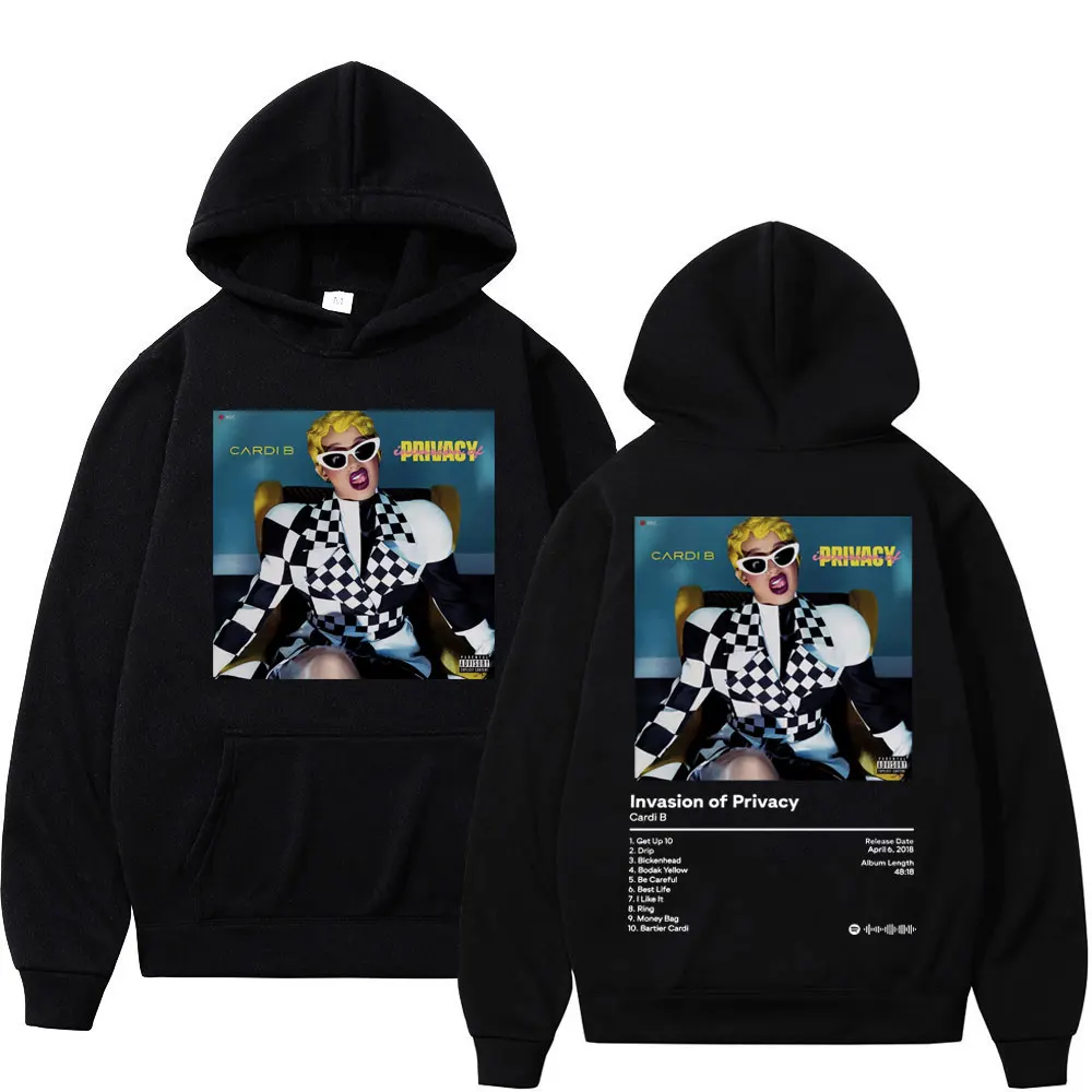 Rapper Cardi B Album Double Sided Graphic Felpa Con Cappuccio Uomo Donna Trend Fashion Felpe Con Cappuccio Casual Hip Hop Pullover Oversize