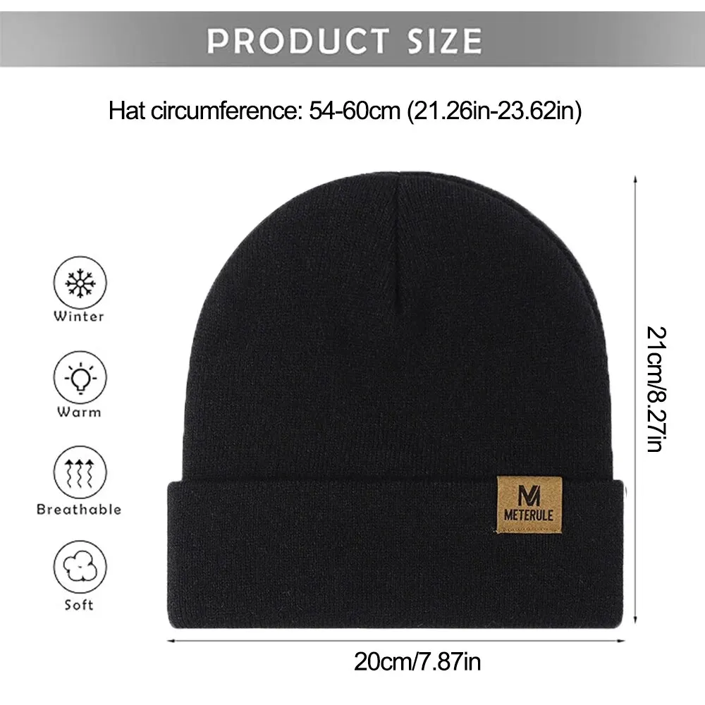 Knitted Hats Soft Knit Beanie for Men Or Women Winter Warm Windproof Outdoor Mountaineering Skiing Riding Hat Cycling Cap 2