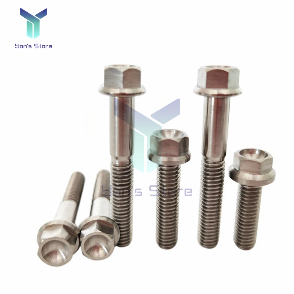 M8 Titanium Alloy Screw For Motorcycle Modification titanium bolts hexagonal flange bolts hexagon head screw