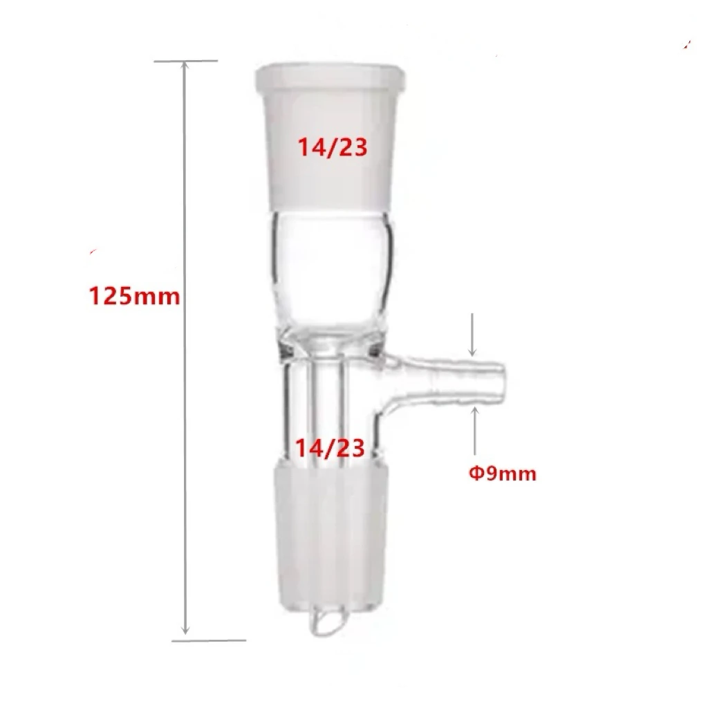 Lab borosilicate glass vacuum adapter lab glass supplies lab glass adapter Glassware Straight Tube Gas Inlet Take-off Adapter
