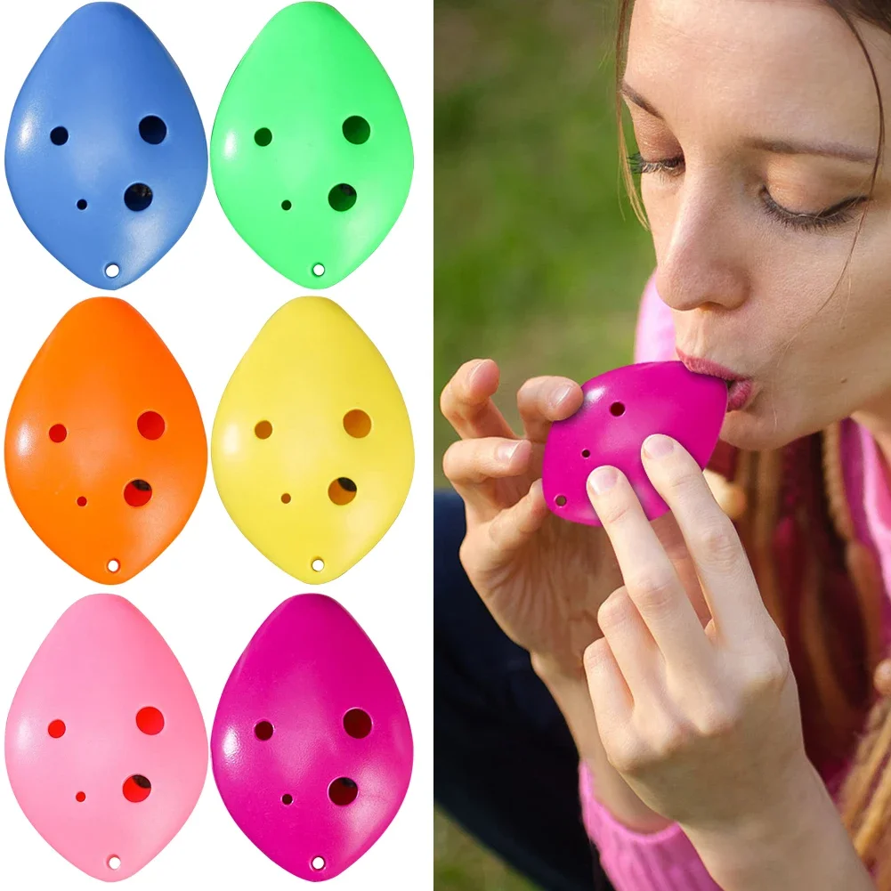 Ceramic Flute 6 Holes Portable Whistle Song Book Neck String Ocarina Musical Instrument Baby Child Gifts