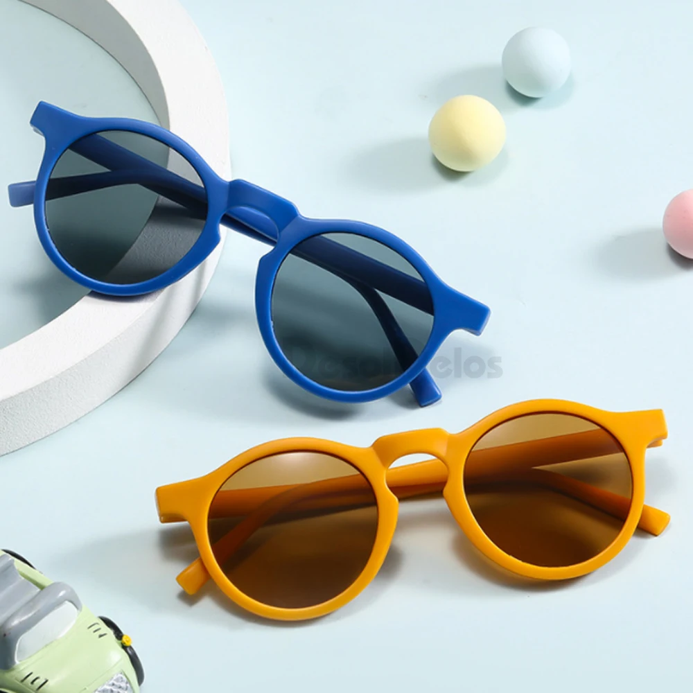 Kids Sunglasses Luxury Brand Baby Sunglasses Toddler Children UV400 Round Frame Goggles Outdoor Kids Girls Summer Infant Vintage Eyewear