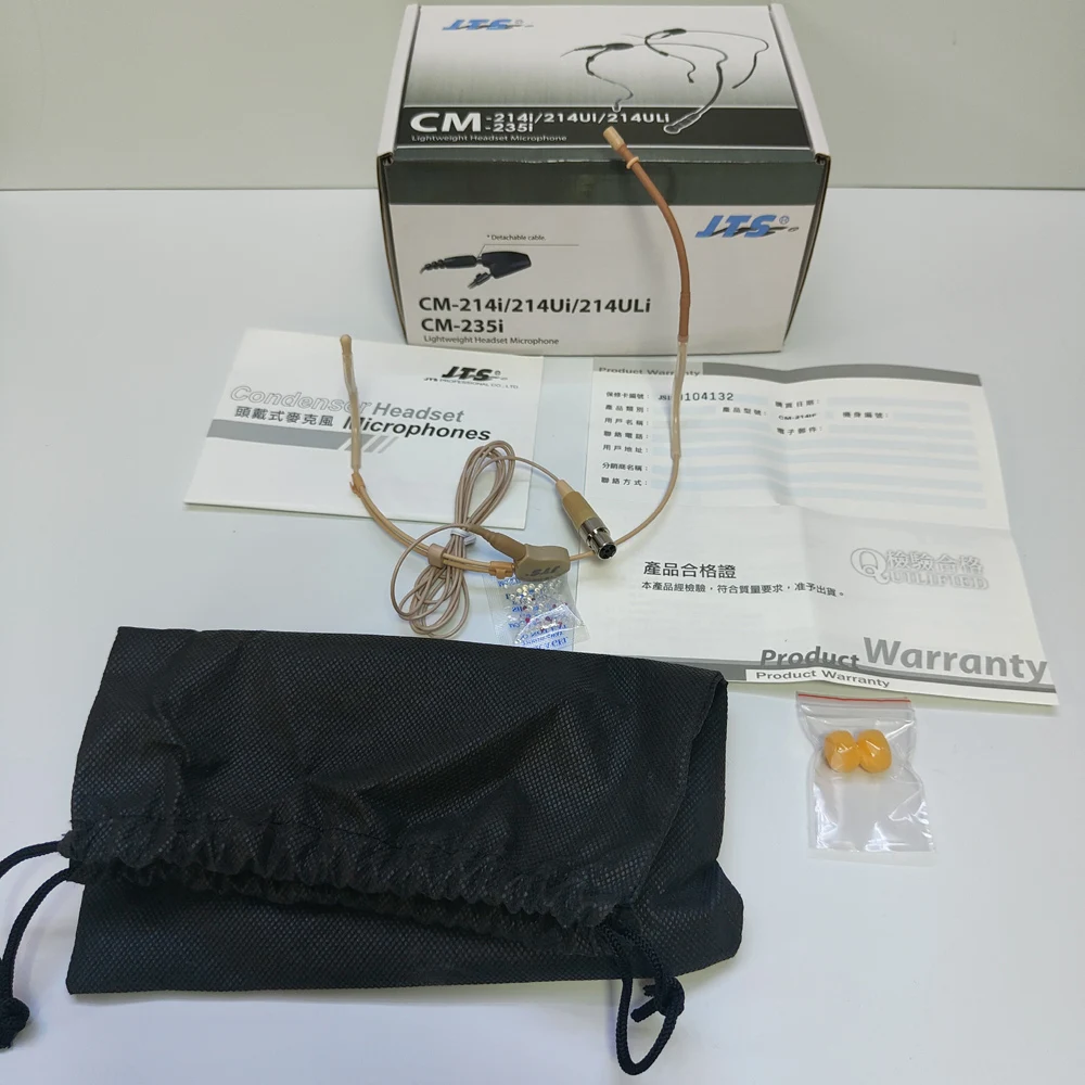 JTS CM-214i Mini Headset Beige Color Omnidirection Microphone Stage Performance Professional Accessories For 4Pin Bodypack