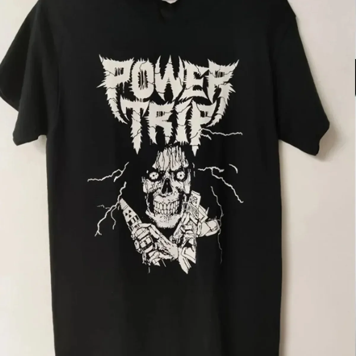 Retro Power Trip Band 100% Baumwolle Männer Frauen T-shirt Sommer Herbst Täglich Outdoor Sport Party Casual Lose Straße Kurzarm