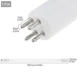 Enhanced UV Sterilizer Lamp with Straight Pipe and Single-Ended Needle - 17W