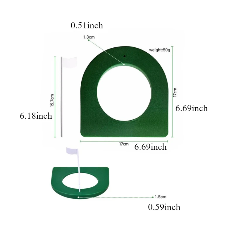 A Set Golf Putter Practice Tool Ep White Flag Putting Horseshoe Shaped Disc On The Green Outdoor Sports Brace Hole Cup Golf Hole 2