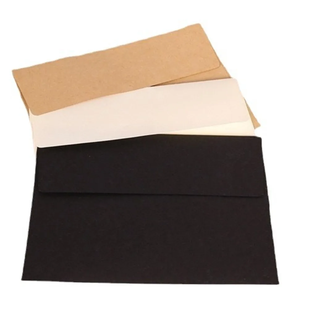 Kraft Paper Envelopes Mailing Envelopes Mailing Bags 10pcs/pack 17.5x12.5cm kraft white black paper Envelope Message Card Letter Stationary Storage Paper Gift