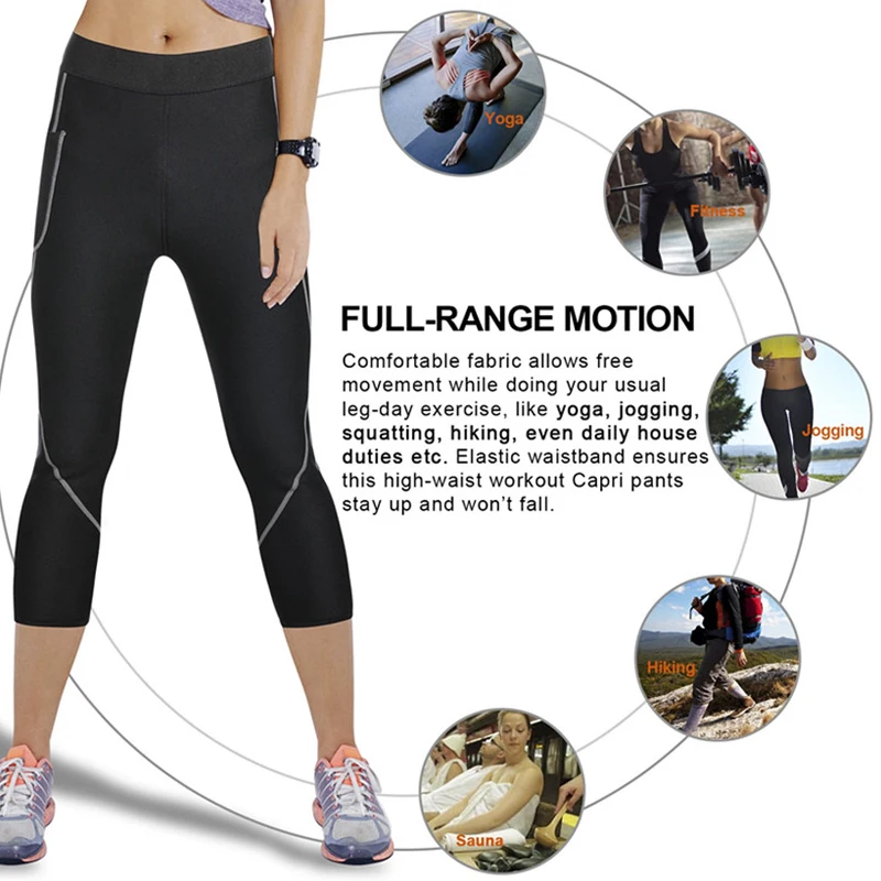 Neoprene Seamless Sauna Leggings para Mulheres, emagrecimento