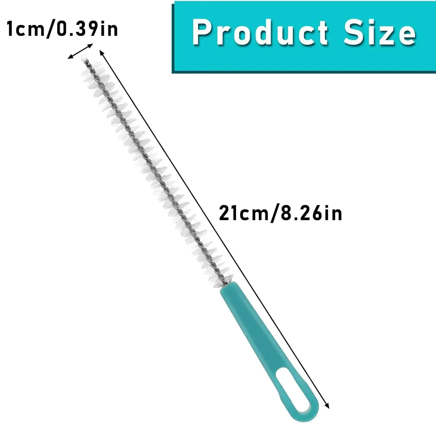 2 Spazzole Per Cannucce In Silicone - 24 Cm - Pulizia Extra Lunga Per Bottiglie, Borracce E Fessure - Blu - 5