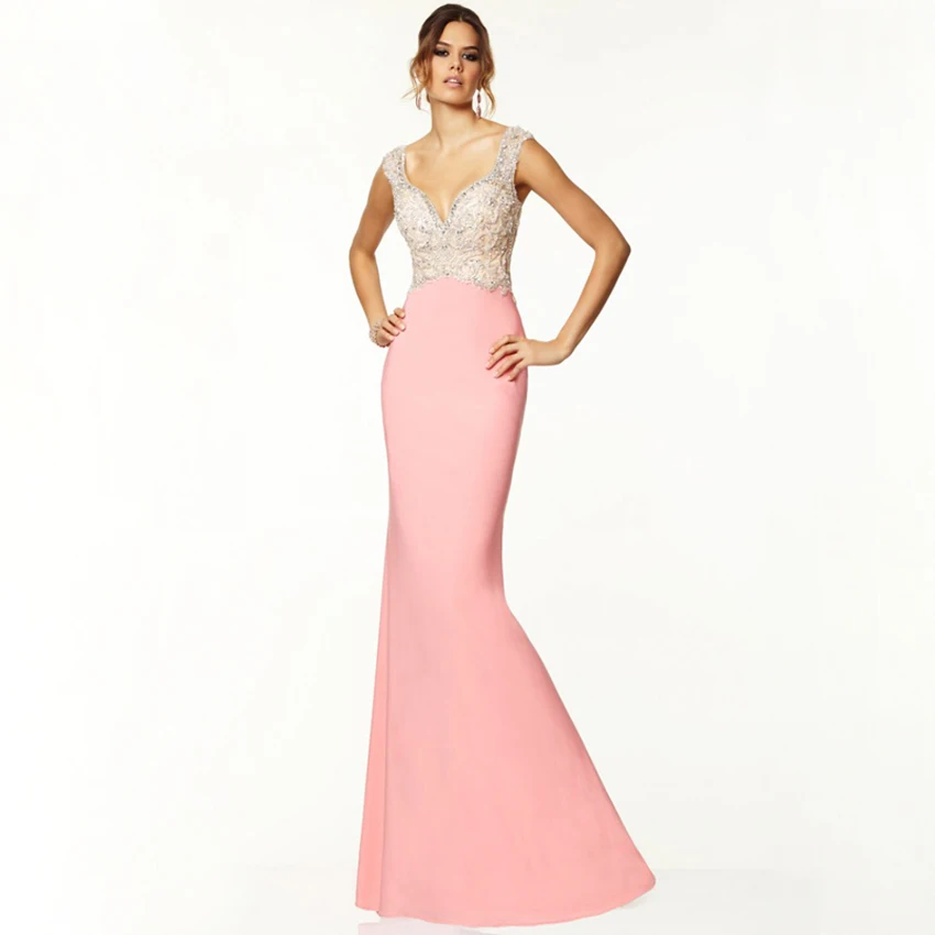 

Sexy Chiffon Sweetheart Beading Crystal Spaghetti Straps Aqua Lotus Color Slim Mermaid Vestidos prom gown bridesmaid dresses