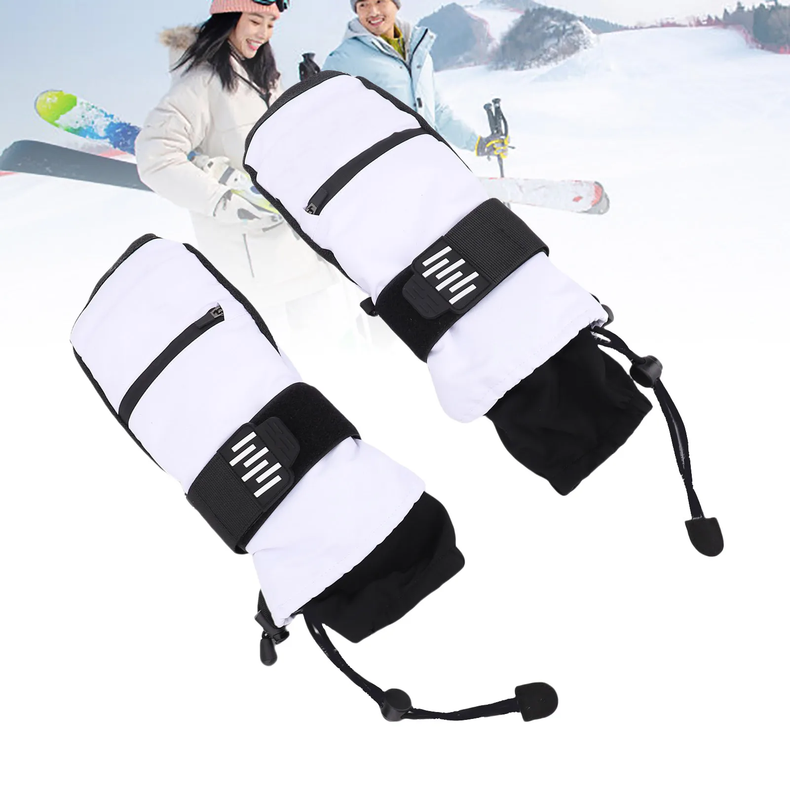 Anti Slip Snow Mitts Abrasion Proof Ski Snow Gloves Shock Absorbing Padding Wrist Guards Adjustable Anti Loss for Outdoor Work
