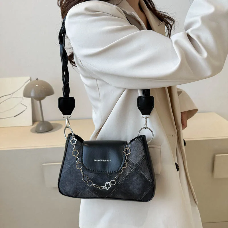 

Популярная маленькая сумка через плечо для женщин, осенняя Новая высококачественная текстурированная сумка-мессенджер, сумка через плечо, роскошная брендовая сумка через плечо