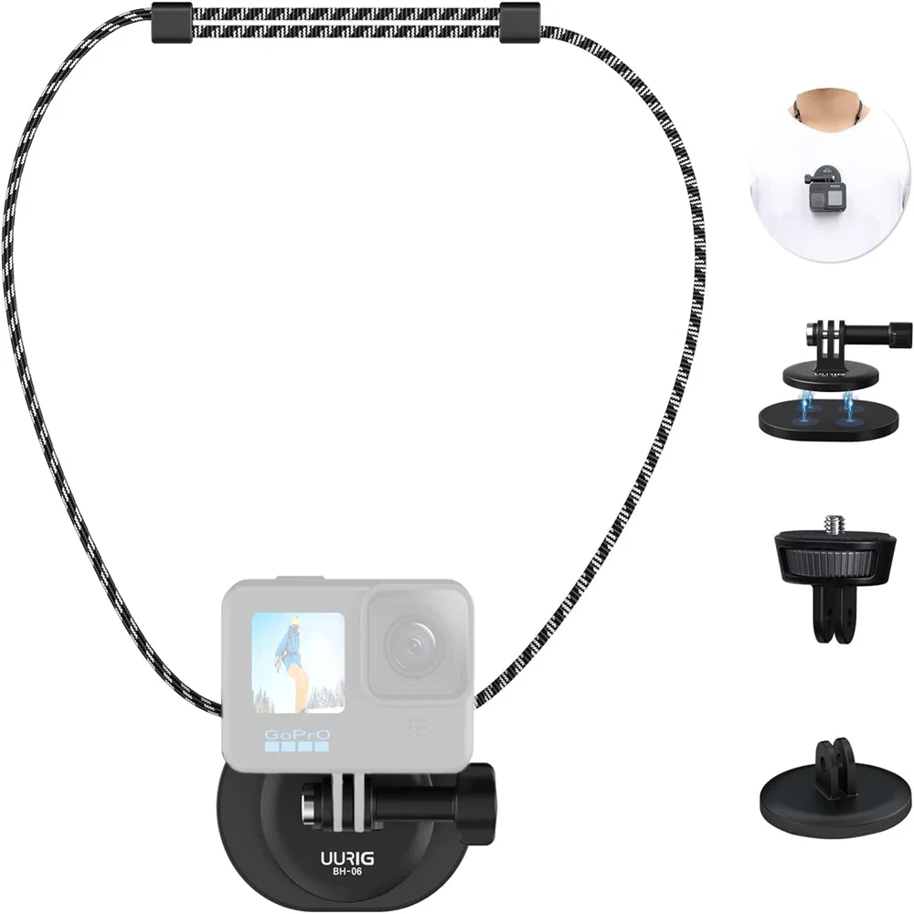 

Magnetic POV Neck Selfie Holder Quick Release Plate Hand Free Lanyard Chest Mount for Gopro 11 10 9 8 7 5 6 Action Camera Phone