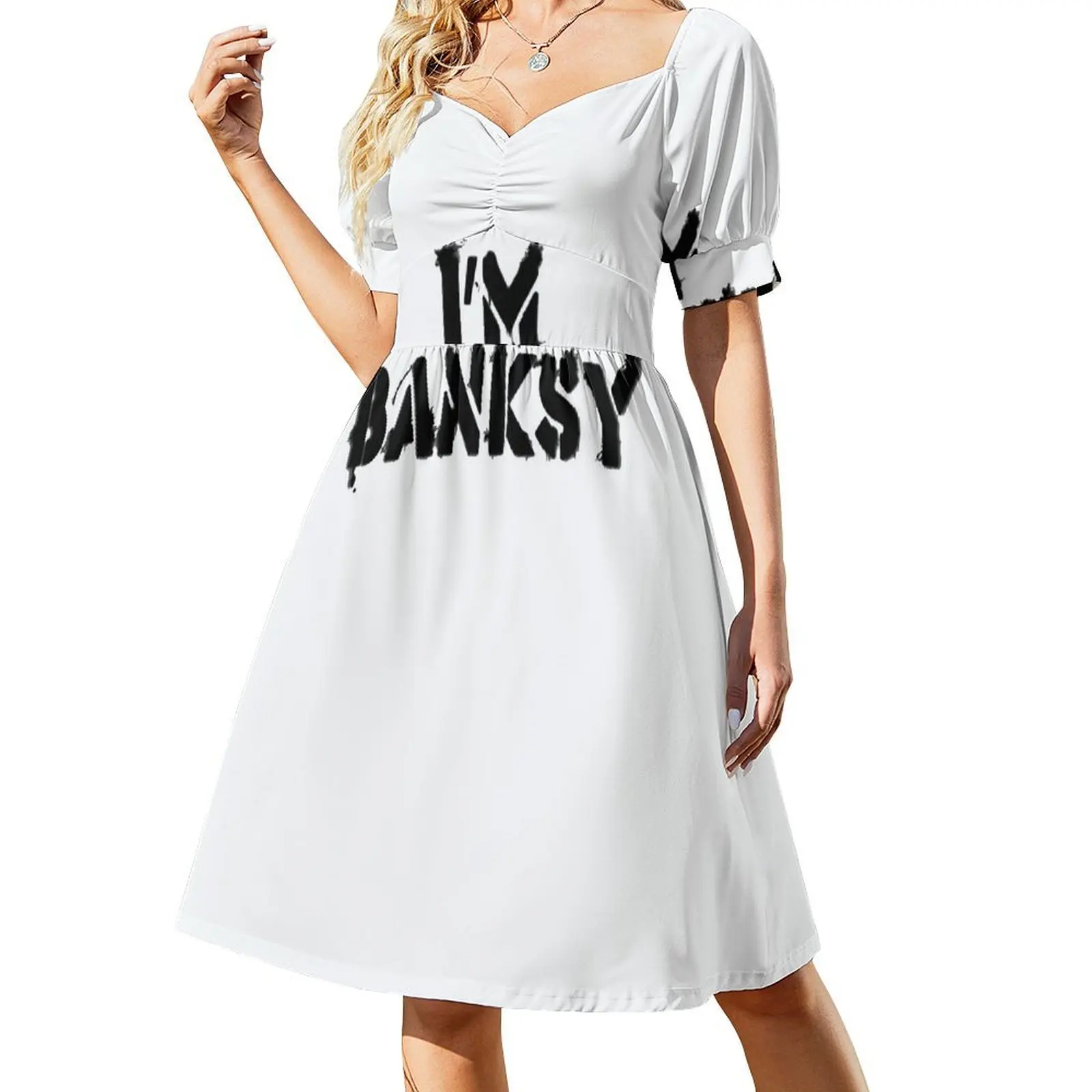 thumbnail image 1 of Vestido de manga corta I'm Banksy vestidos mujer verano cóctel de vestidos, 1 of 7