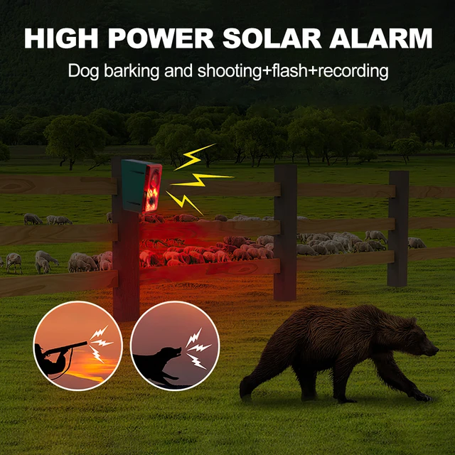 Solar Powered Infrared Motion Sensor Detector Animal Repeller Alarm Light Waterproof Outdoor Security Alarm Repellent System 2