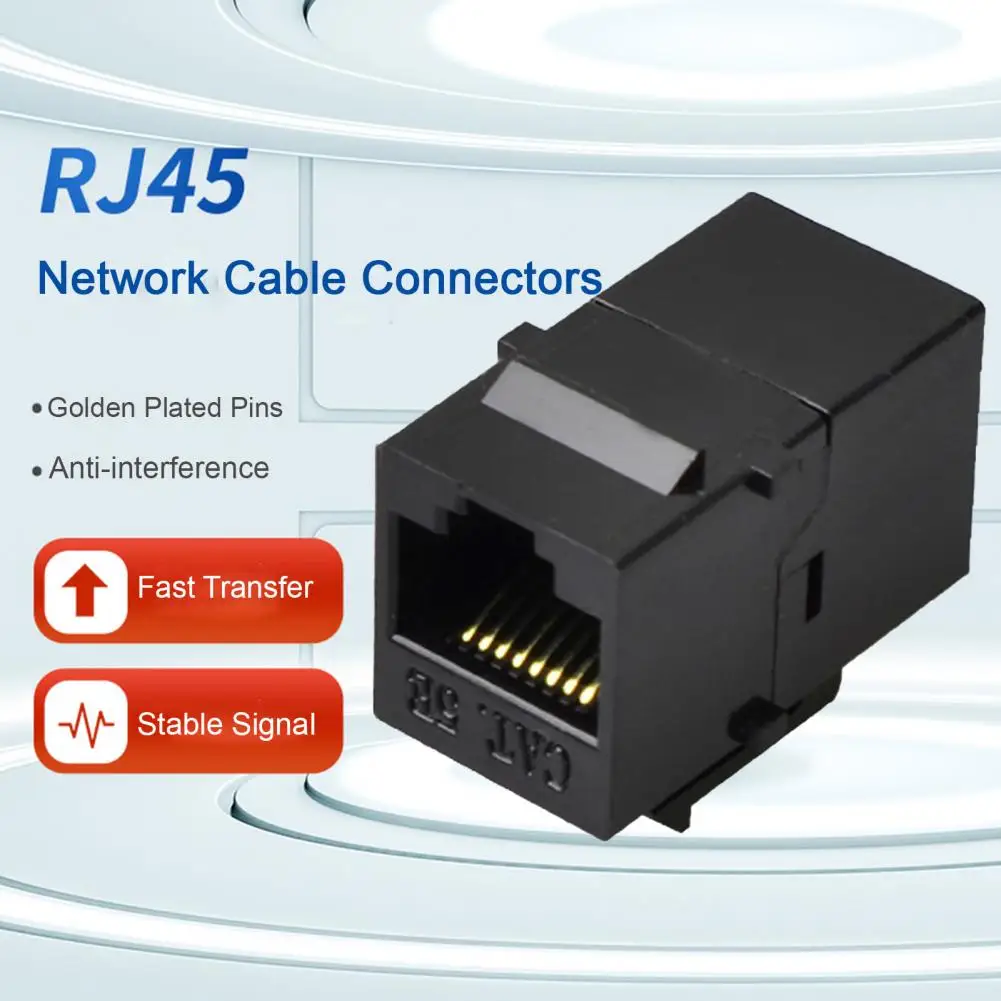 

20Pcs Network Cable Connectors Stable Signal Anti-interference Golden Plated Pins RJ45 Cat 5E Ethernet Cable Couplers for Office