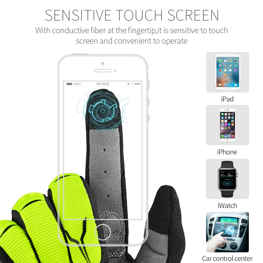 Premium Shock-Absorbing Bike Gloves - Touchscreen Ready, Breathable Fabric