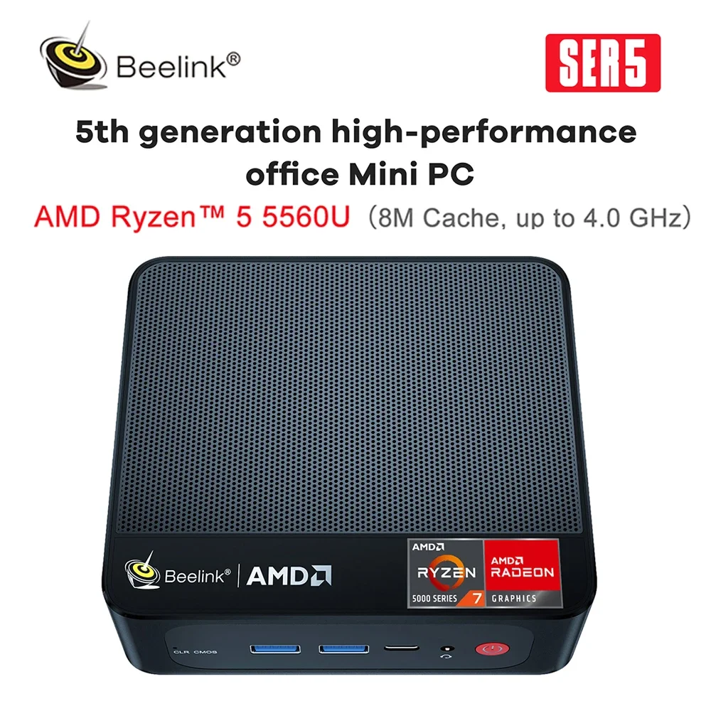  Beelink Mini PC SER5 MAX, AMD Ryzen 7 5800H(Up to 4.4GHz), 16GB  DDR4 1TB PCIe3.0 SSD, TDP 54W Mini Desktop Computers Support Triple 4k@60hz  Display/WiFi 6/BT5.2/USB3.2/WOL : Electronics