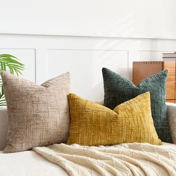 Chenille Bamboo Yarn Throw Pillow Cover 1