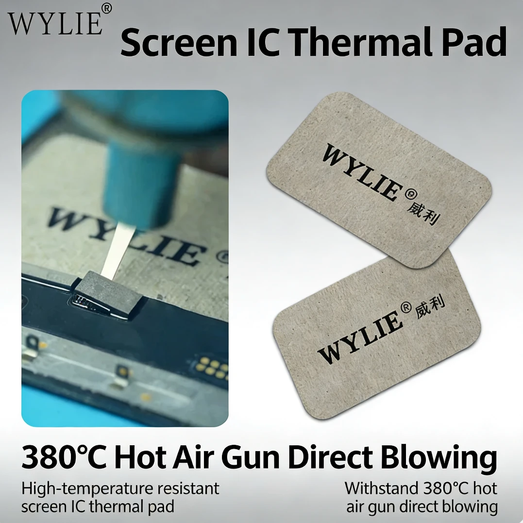 WYLIE WL-891 0,3mm Schutz-LCD-Wärmeisolationsmatte 10 Stück für Handy-Reparatur Bildschirmschutz IC-Transplantationswerkzeug