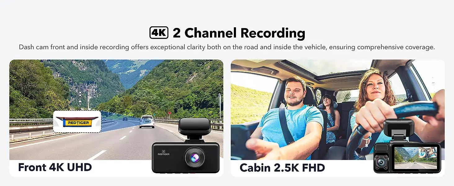 REDTIGER F7NS 4K Ultra HD Dash Camera 170 FOV Car Camera for GPS Wifi Car  Dvr By App Control 3840*2160 Resolution Dash Cam