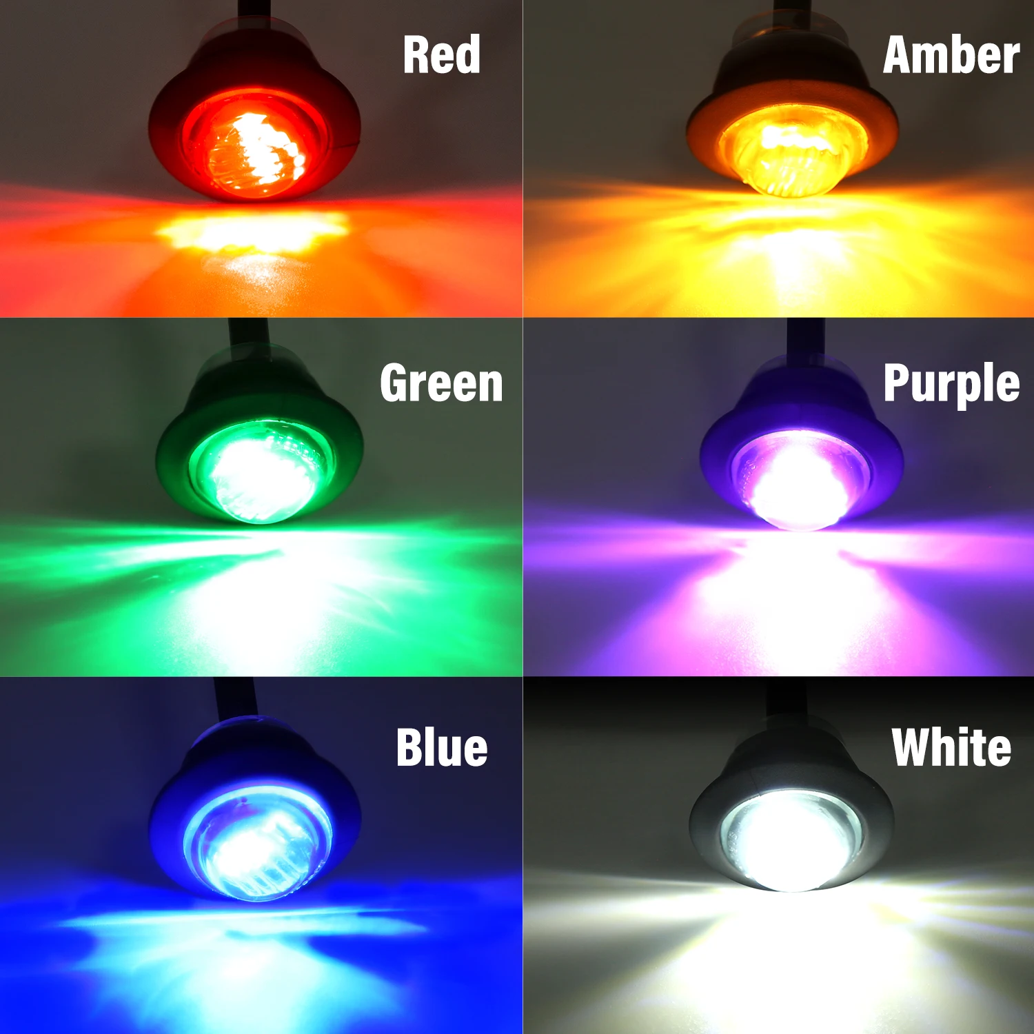 Luci di posizione laterali a LED rotonde DRL da 3/4