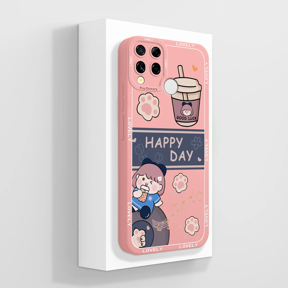 Cute Cartoon Soft Shockproof Liquid Silicone Phone Case -  Bumper Housing Capa