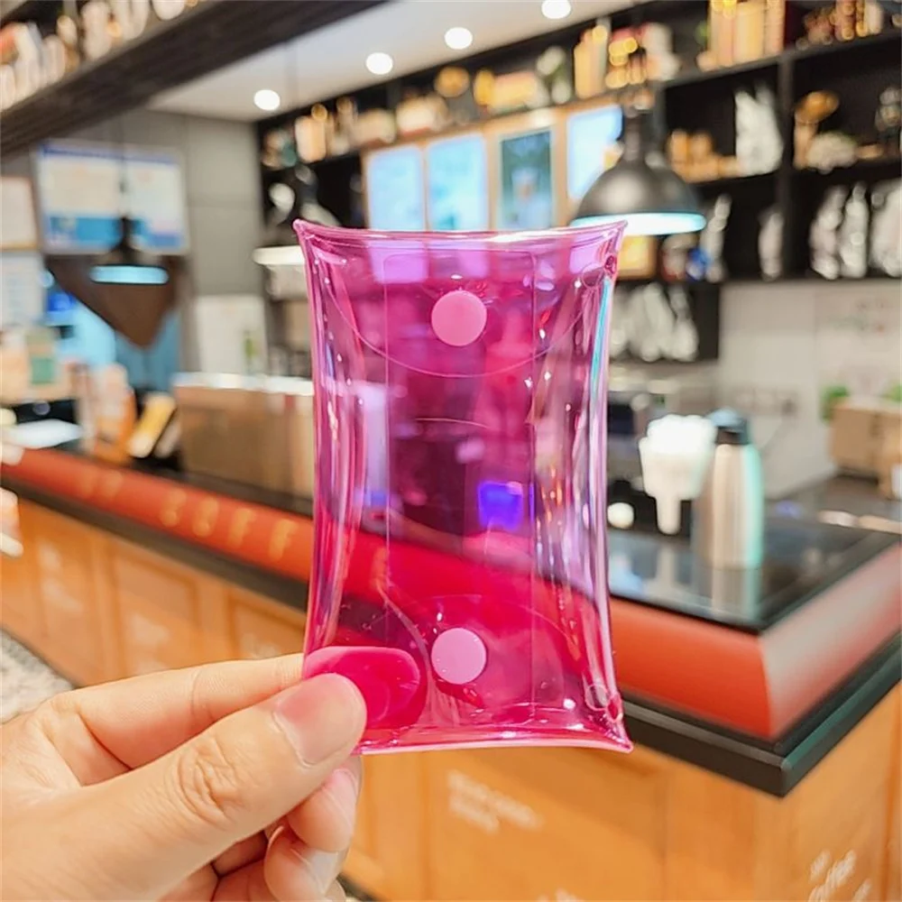Coin Purse Colorful Transparent PVC Mini Portable Cartoon Wallet Key Headphone Storage Bag Women Jewelry Organizer Pouch