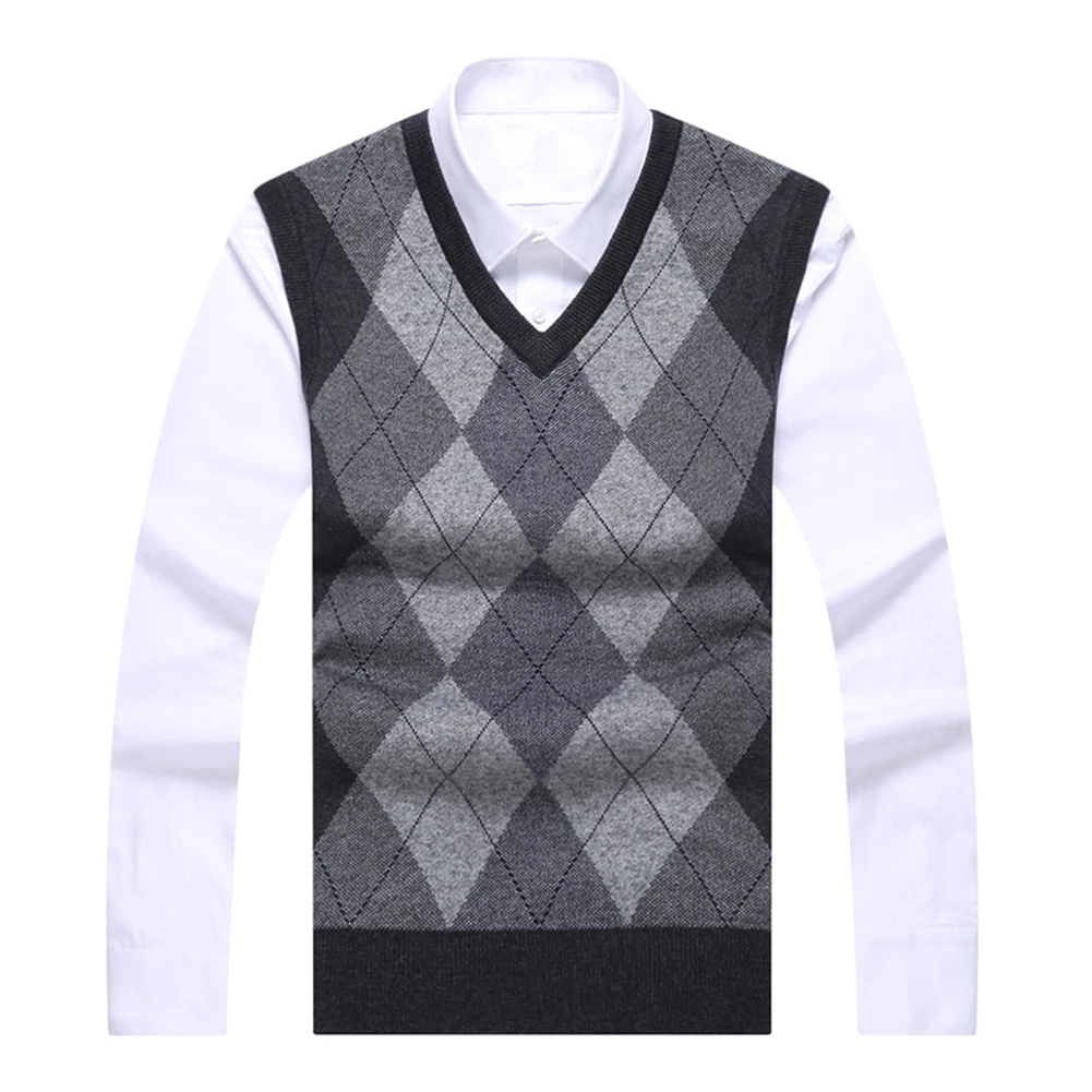 

Pullover Top Breathable V Neck Casual Vest Check Cycling Dance Hockey Knit Lightweight Slim Plaid Daily Holiday