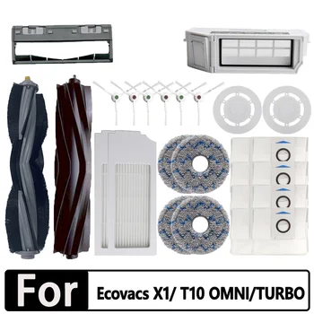 Ecovacs Deebot X1 / T10 OMNI / TURBO 로봇 진공 청소기 부품 먼지 봉투 헤파 필터 메인 사이드 브러시 걸레 쓰레기통 액세서리