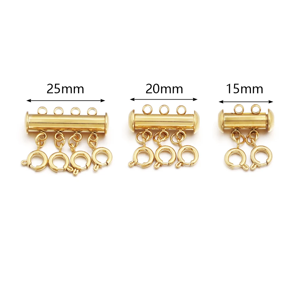 Chiusure a moschettone in acciaio inossidabile a 2/3/4 file connettori magnetici con fibbia a molla per accessori per la creazione di gioielli con bracciale per collana