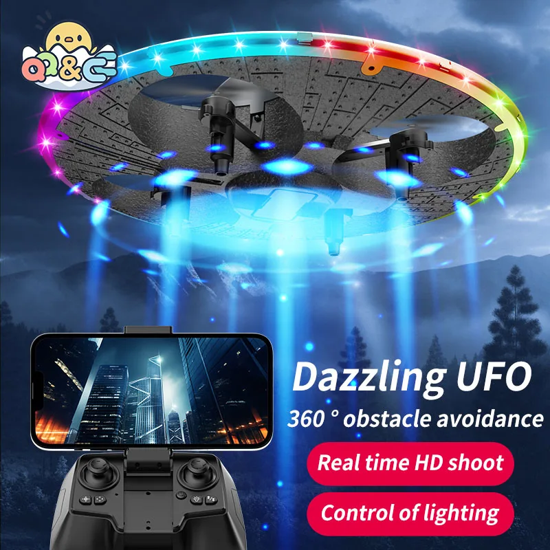 RC Drohne Schaum UAV UFO mit Beleuchtung intelligente Hindernis vermeidung Luft kamera viera chsige Flugzeuge Mini Drohne Spielzeug für Kinder Geschenke