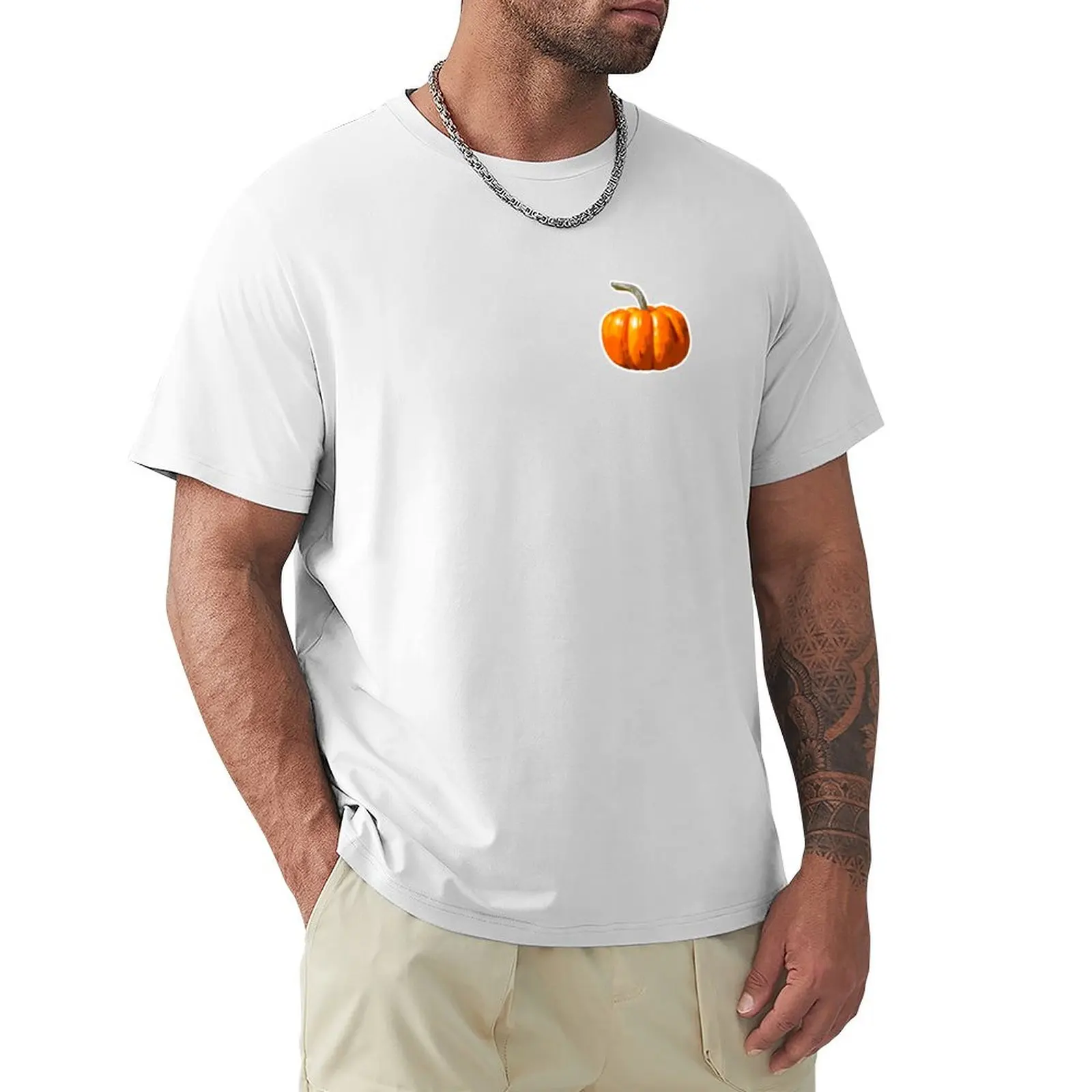 

Fall Time Orange Pumpkin T-Shirt anime for a boy Men's clothing