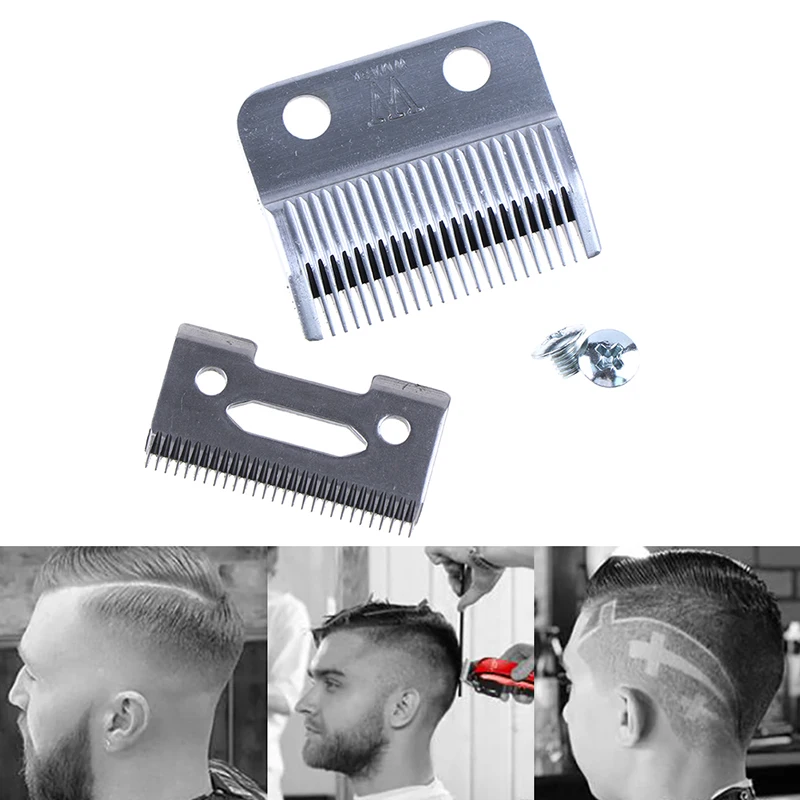 Hair Clipper Replacement Blade 1Set High Carton Steel Movable Blade Professional Hair Clipper Blade With Screws Clipper Accessories