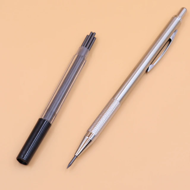 Yellow 0.9 mm Mechanical Pencil Automatic Drafting Pencil Set Metal Drawing  Pencils and 4 Retractable Automatic Drafting Pencils Refills for Drafting