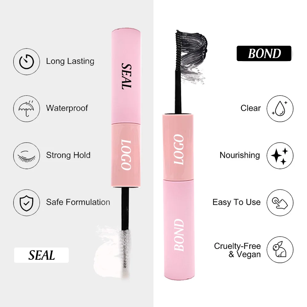 Eyelash Bond and Seal for DIY Lash Clusters Long Lasting Lash Glue Hold 48-72 Hours Waterproof Mascara Wand Makeup 2