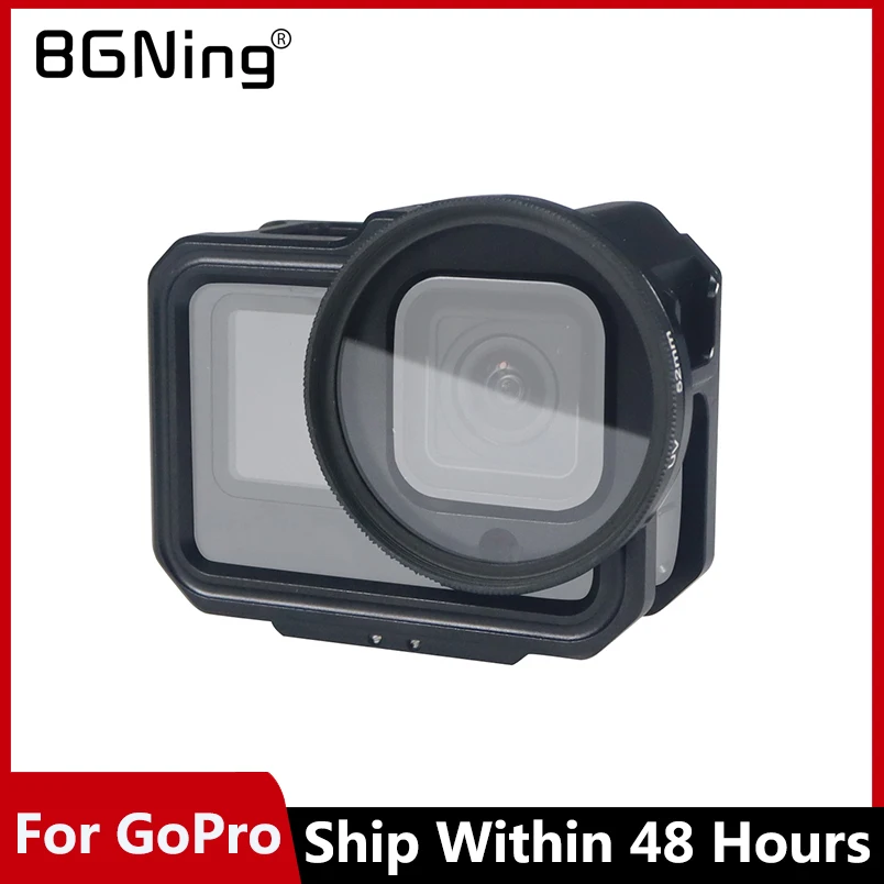 For Gopro 13 12 9 Camera Frame Metal Cage with Cold Shoe Mount Magnetic Foldable Adapter Bracket for GoPro Hero 11 Action Camera