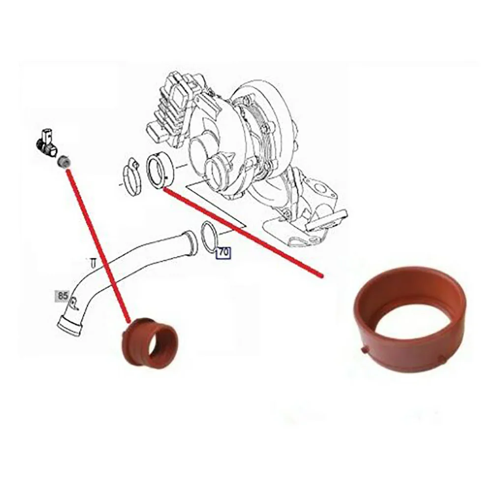 2pcs Car Engine Turbo Intake Seal & Engine Breather Seal Kit for Mercedes-Benz OM642 Engines Accessories