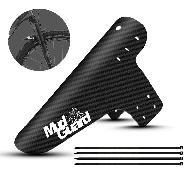 Description Picture 6 of item2 Piece Set Bicycle Fender Mountain Carbon Pattern Bike Mud Guard For Front Rear Wheel Mudguard Ultralight Cycling MTB Fender
