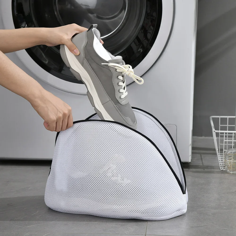 Laundry Bag Zippe Washing Machines Dirty Reusable Lingerie Coarse Net Mesh Basket Travel Shoes Bras Bag Basket Clothes Organizer 4