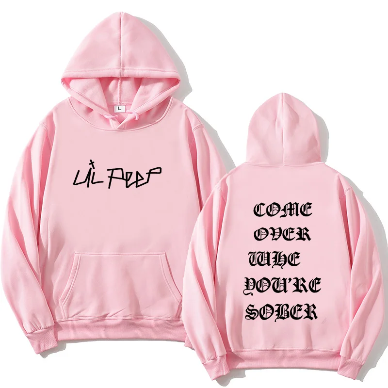 Lil Peep Come Over When You're Sober Tour Concert Vtg Reprint Hoodies Cool  Men Hip hop Streetwear Fleece Sweatshirt