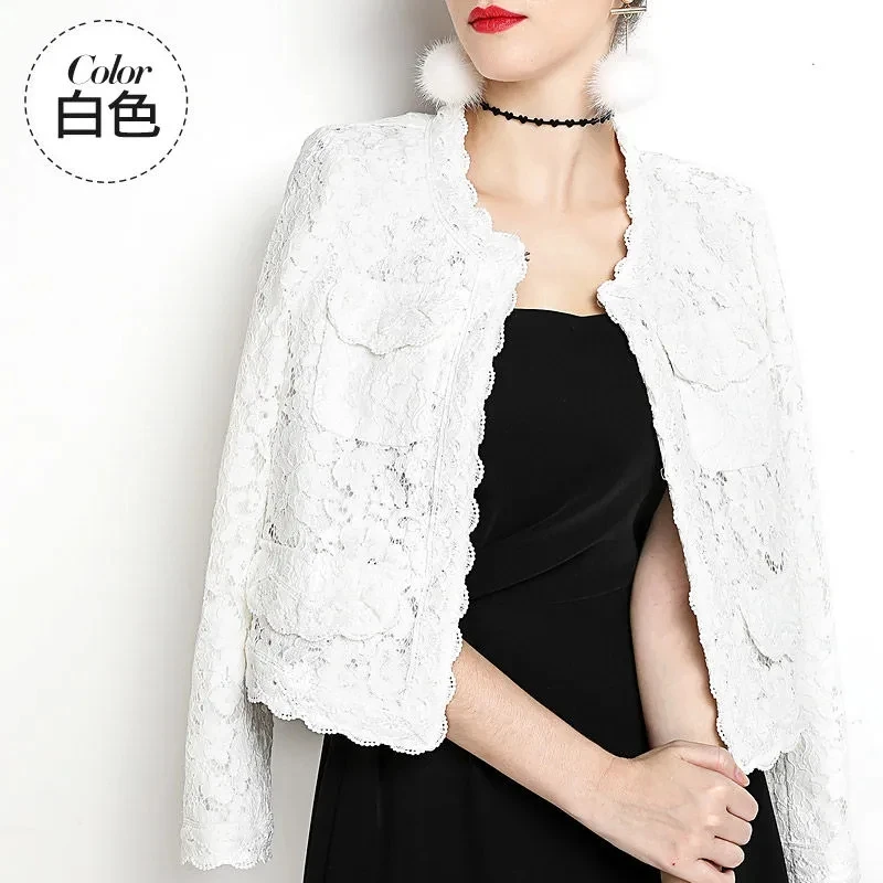 

Ladies small fragrance coat women spring and autumn new cardigan shawl lace short French western-style suit jacket.