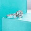 AnuJewel 4.6 Carat D Color Moissanite Diamond Engagement Wedding Ring 925 Sterling Silver Rings Fine Jewelry Wholesale 3