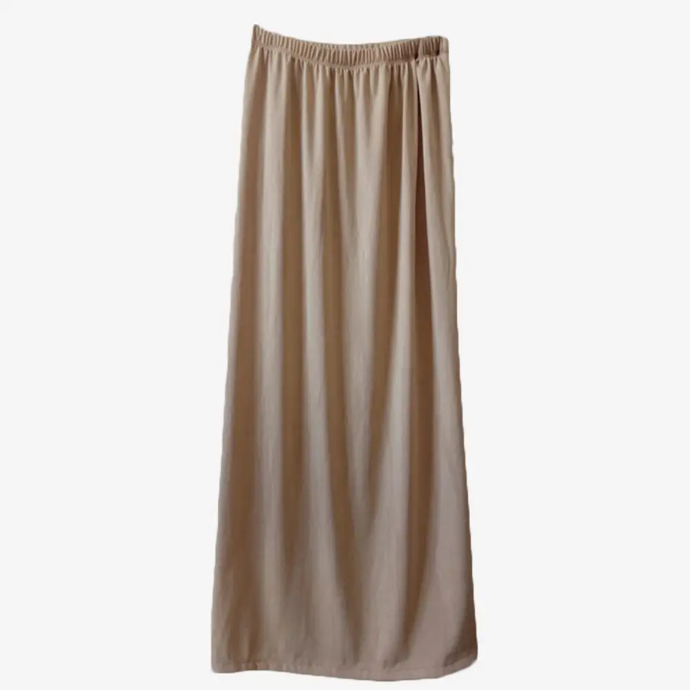 Petticoat Skirt Half Slip Skirt Ladies Elastic Waist Half Skirt Petticoat Short Slip Female Solid Smooth Intimate Dress Slip Commuter Office Woman Anti-Empty