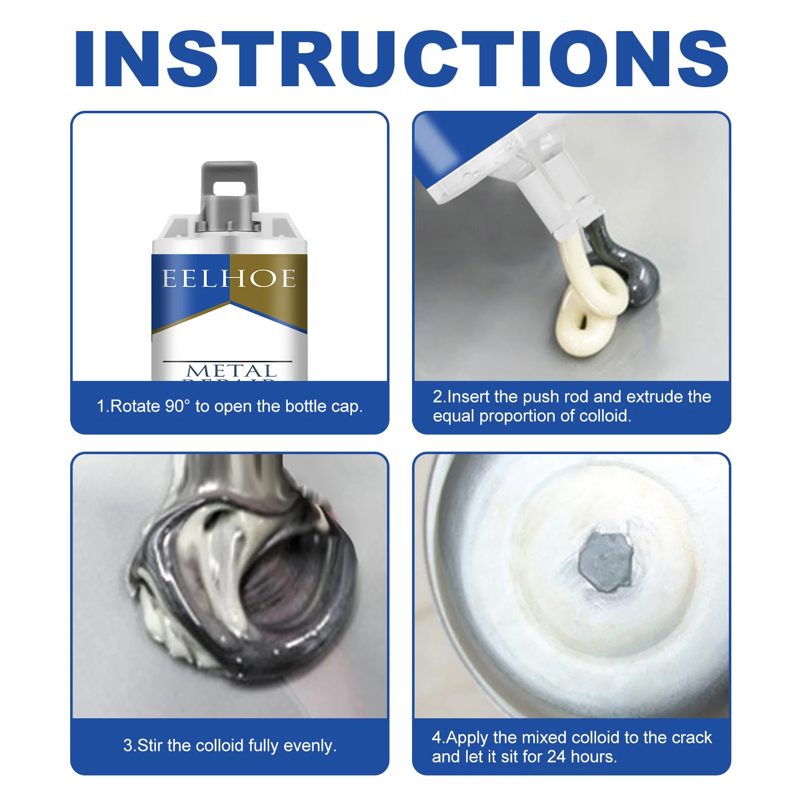 Description Picture 4 of itemMetal AB Casting Adhesive Filling Cracks Crack Plugging Quick Drying High Temperature Resistant Welding Metal Repair Agent