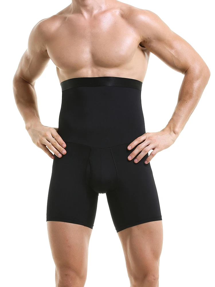 Men Tummy Control Shorts High Waist Underwear Slimming Shapewear Body Shaper Leg Boxer Briefs